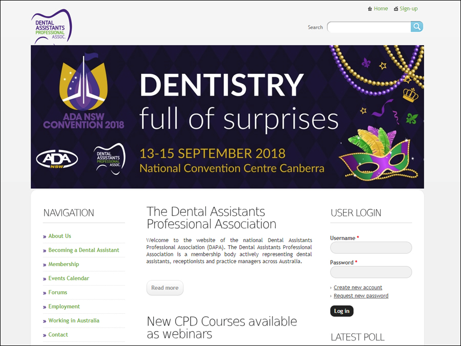 Australia Dental Assistants Association website