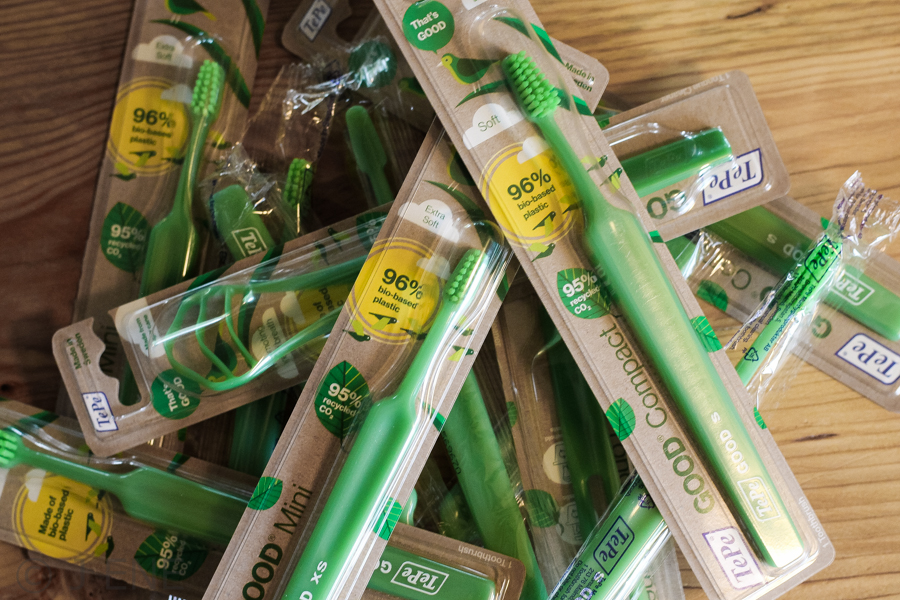 TePe Good tandborste. Eco friendly, bio-based plastic, bio-plast, miljö.