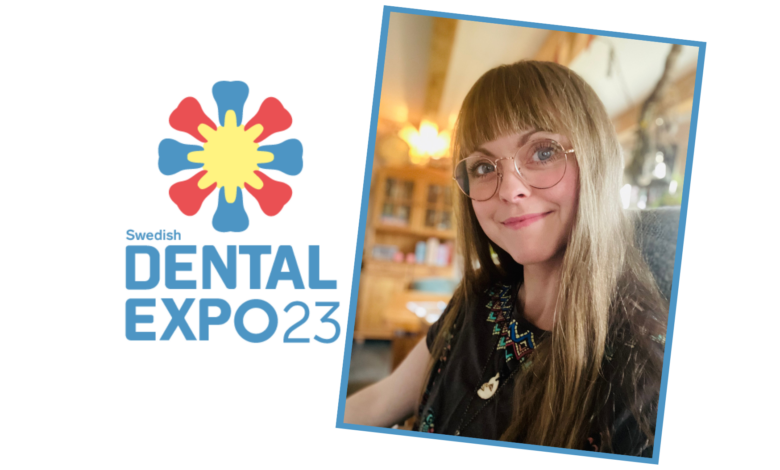 Tandsköterska Johanna Ene på Swedish Dental Expo 2023, tandsköterskedagen.